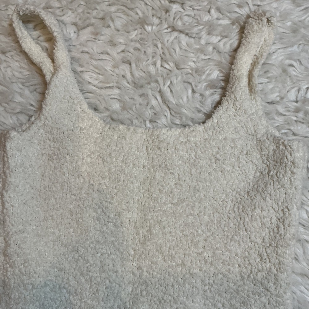 Skims Cozy Knit‎ Top Women XXS/XS Bone Excellent Boucle Sleeveless Scoop Neck - Picture 3 of 5